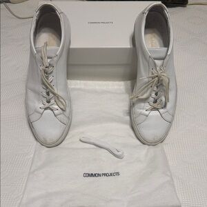 Common Projects Classic Achilles White Leather Sneakers | Size 12
